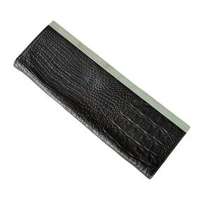 Chocolat Blu Genuine Leather Croc-Embossed Clutch – Dark Brown